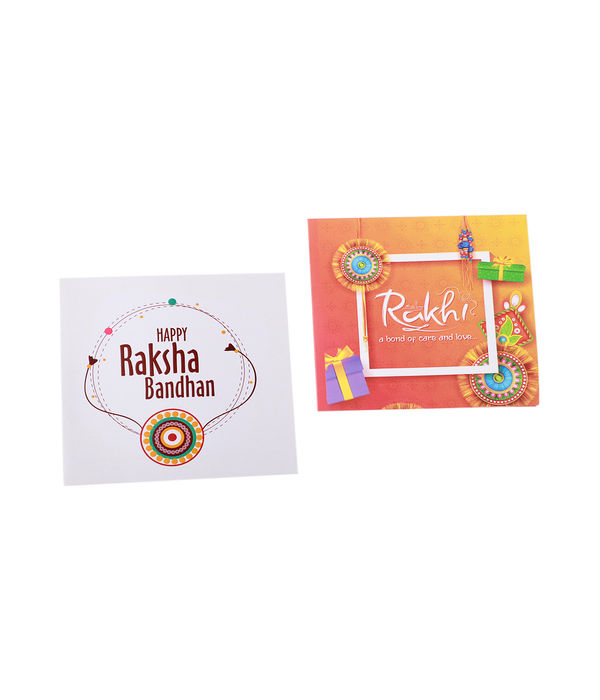 YouBella 2 Rakhi and 2 Greeting Card Combo for Brother (Multi-Colour) (YBRK_95)